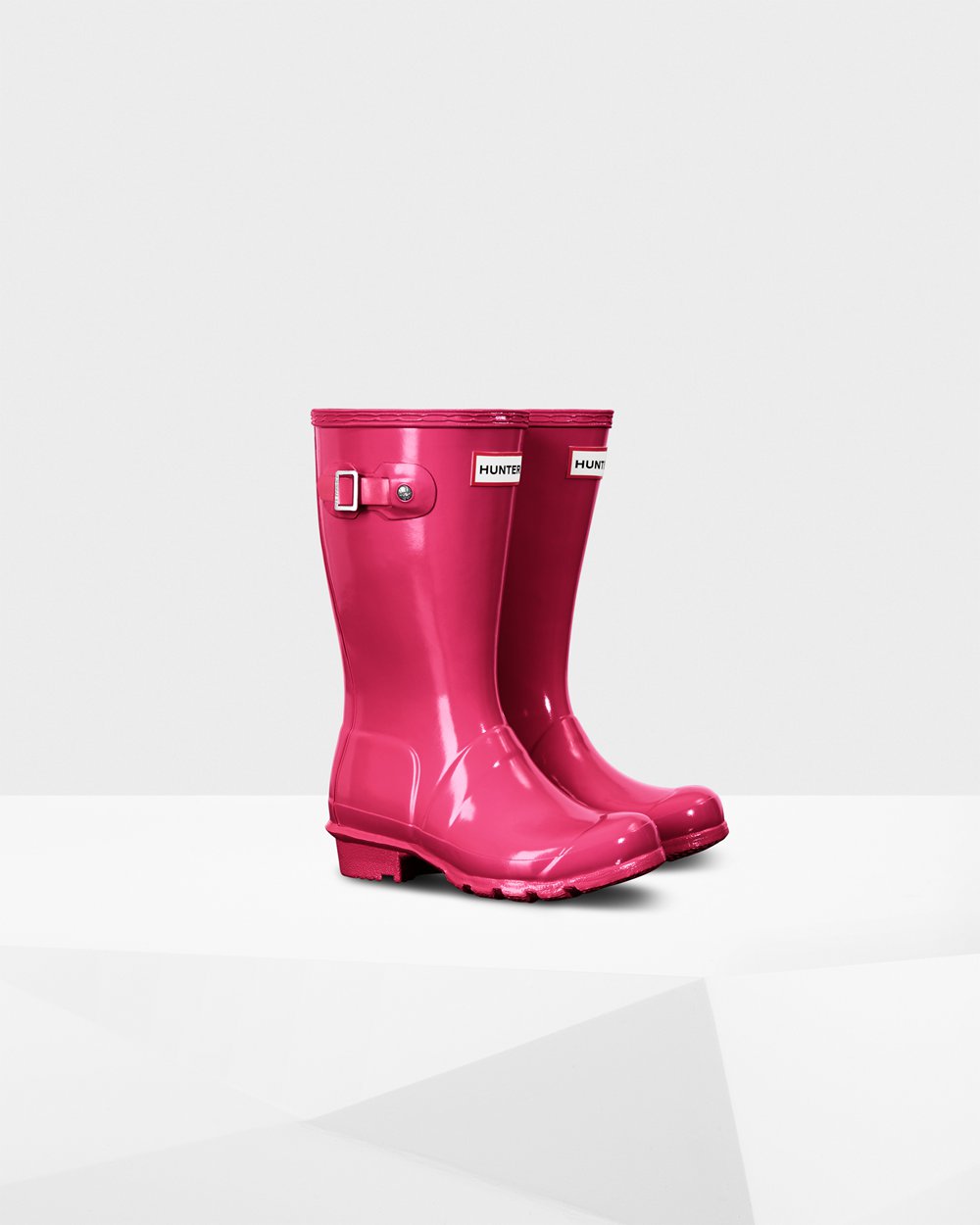 Hunter Original Big Gloss Rain Boots - Clearance Sale Kids Light Pink - HYODAZ504